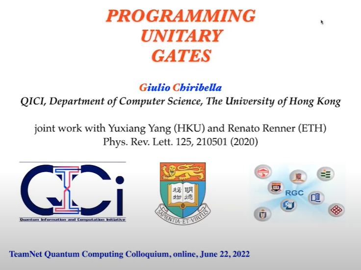 Giulio Chiribella (University of Hong Kong): Optimal programming of quantum gates - Duplicate